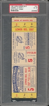 1951 World Series New York Yankees vs. New York Giants Game 5 Full Ticket (PSA EX-MT 6)